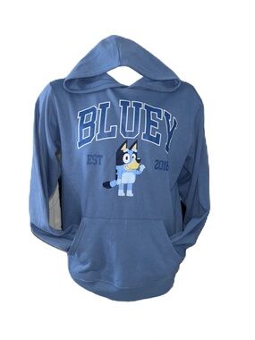 Bluey Men's Blue Graphic Hoodie Adult Size M